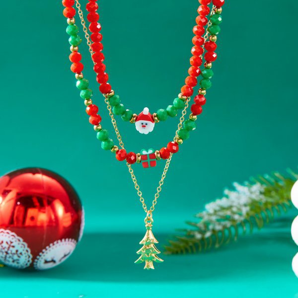Durable Christmas Polymer Clay Beaded Style Necklaces