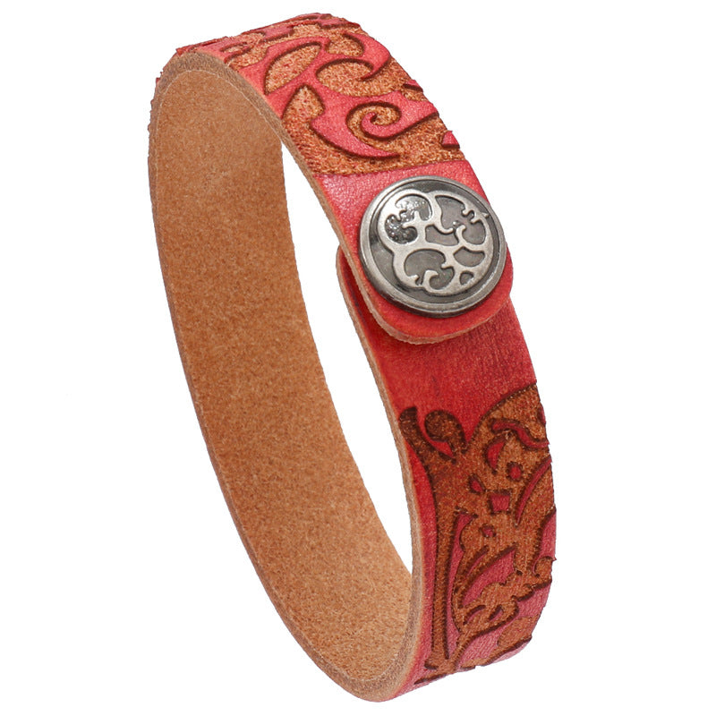 Women's & Men's Ornament Simple Artistic Retro Cattle Leather Bracelets