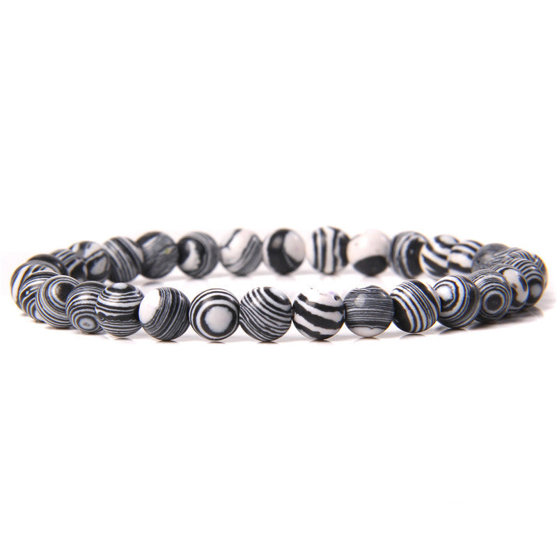 Women's & Men's Single Circle Beaded Natural Agate Stone Bracelets