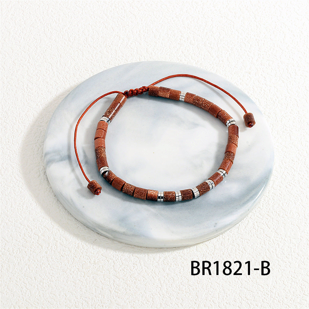 Barrel Beads Braided Rope Colorful Simple Fashion Bracelets