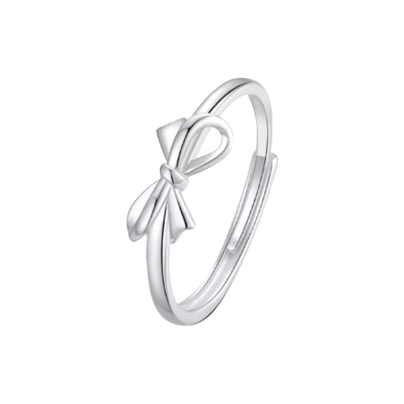Couple Niche Sweet Bowknot Open Fashion Rings