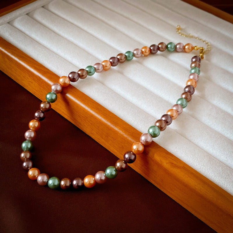 French Style Temperament Geometric Pearl Vintage Fashion High Necklaces