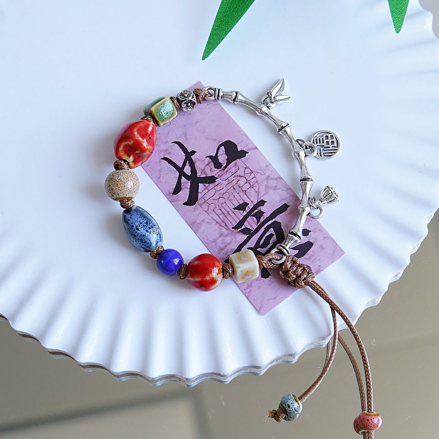Style Lotus Seedpod Chinese Beaded Simple Bracelets