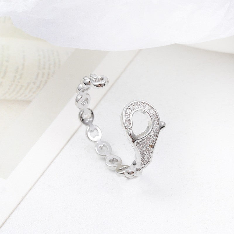 Micro Inlaid Zircon Pearl White Female Rings