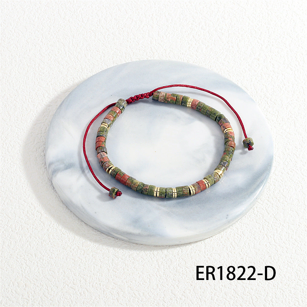 Barrel Beads Braided Rope Colorful Simple Fashion Bracelets