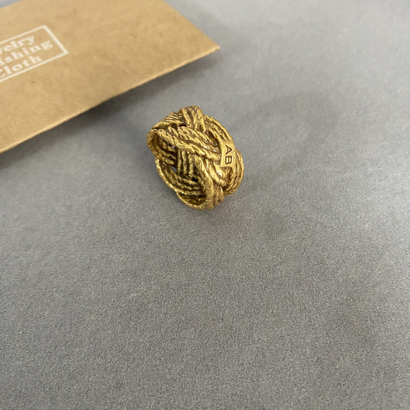 Fashion Designer Fashionable Retro Twist Winding Metal Rings