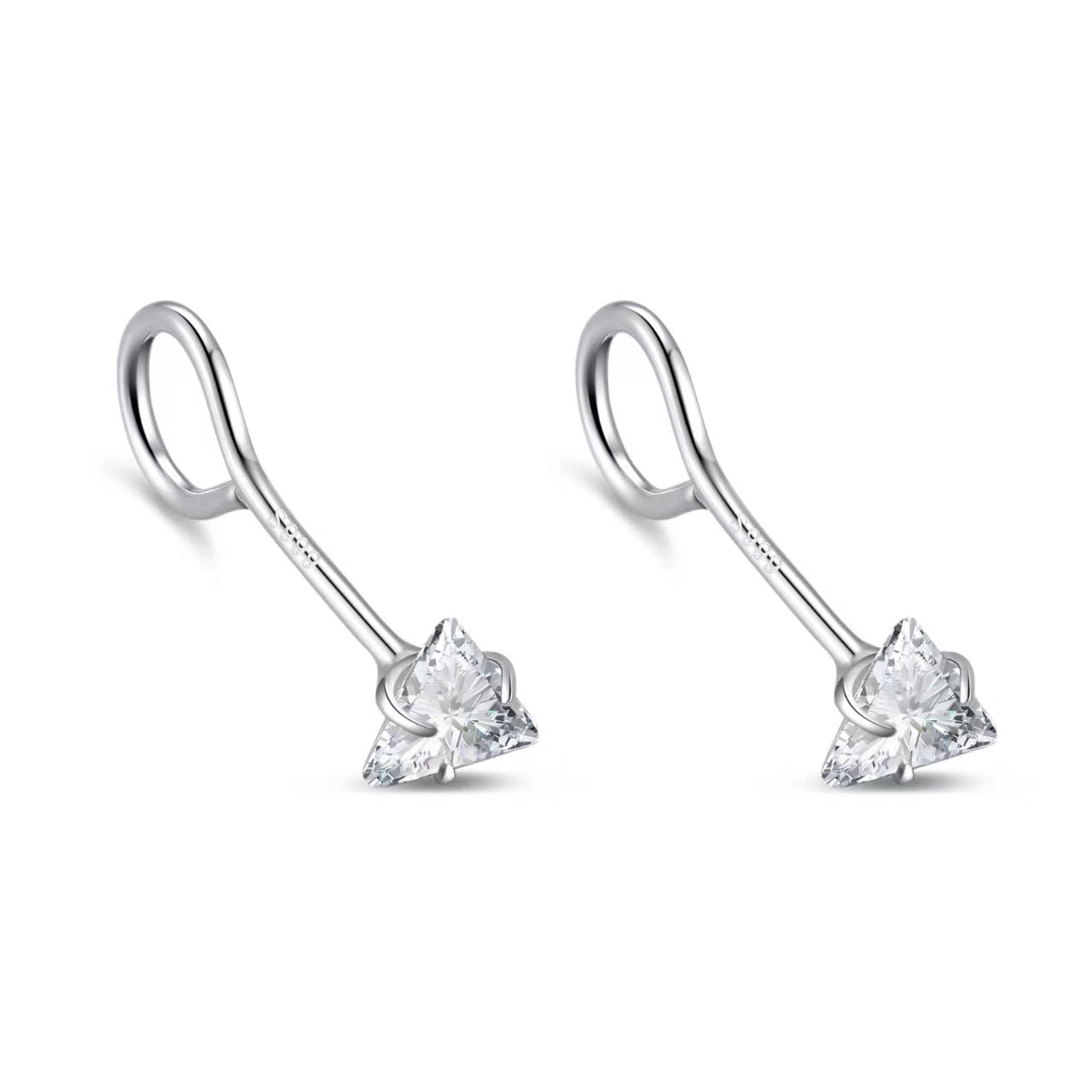 Women's Sier High-grade Simple Love Heart Special Earrings