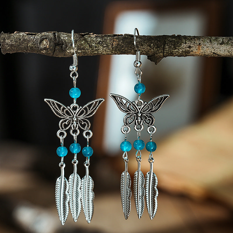 Color Short Small Butterfly Simple Bohemian Earrings