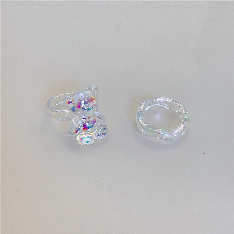 Retro Square Acrylic Geometric Resin Cold Wind Rings