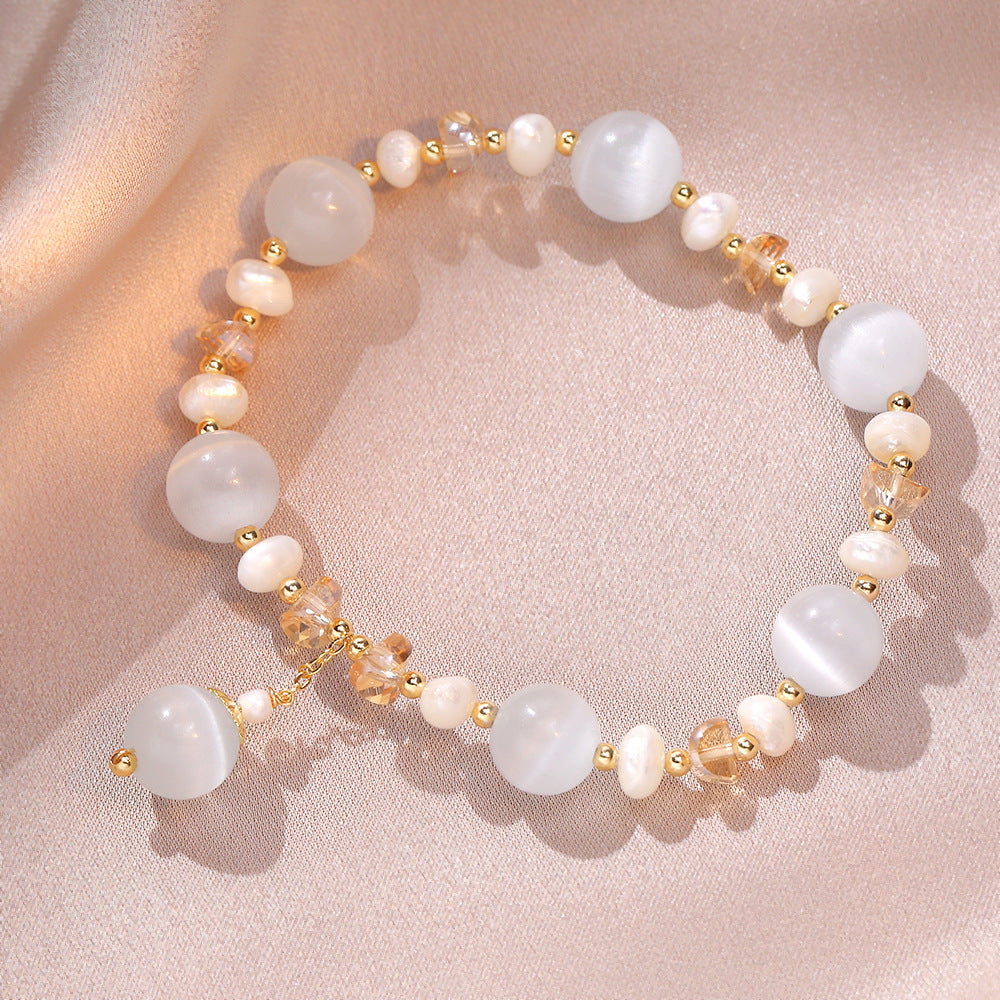 Women's Fu Character Opal Strawberry Quartz Vintage Bracelets