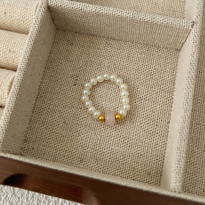 Beads Niche Design Advanced Finger Light Luxury Rings