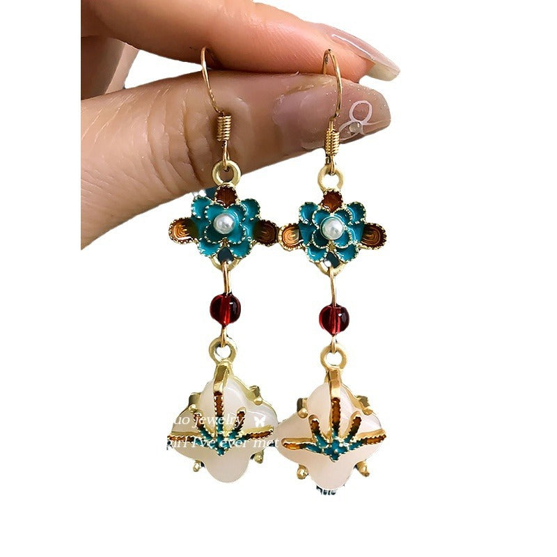 Women's Chinese Style High Sense Skirt Antique Eardrops Earrings