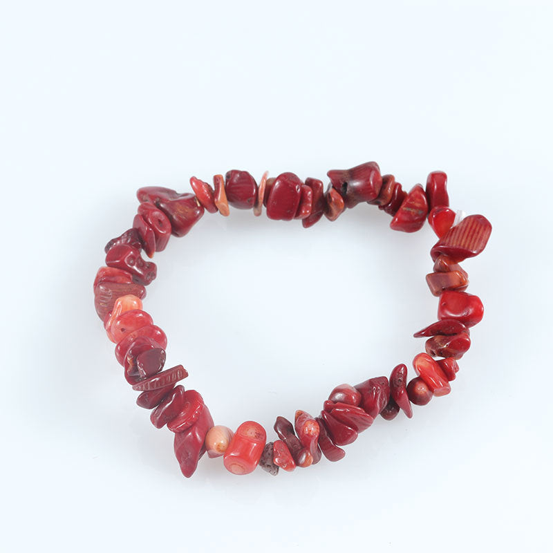 Natural Colorful Gravel Irregular Hand-woven Stretch Bracelets