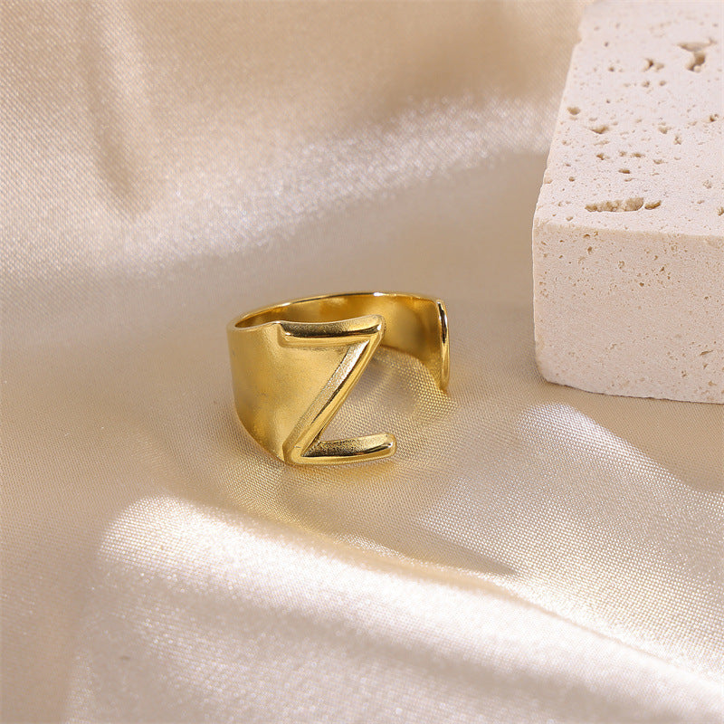 Letters Female Style Fashion Knuckle Personality Vintage Stainless Rings