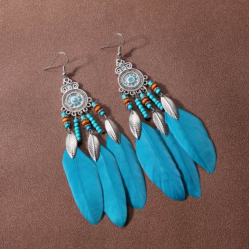 Women's Feather Tassel For Niche Personality Bohemian Earrings