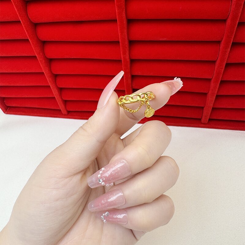 Gold Female Bow No Color Fading Niche Rings