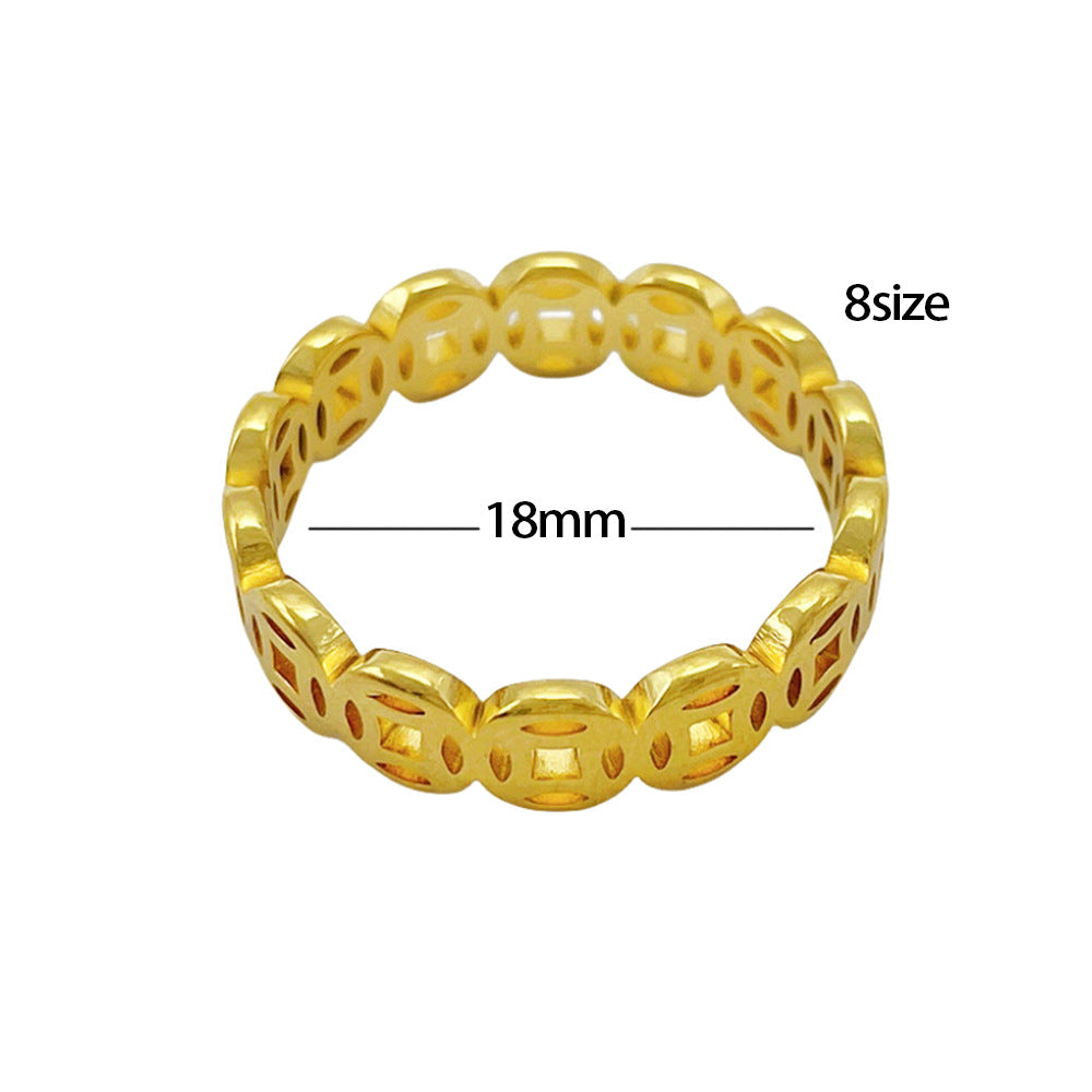 Hollow Coin Fashion Metal Simplicity Temperament Wild Rings