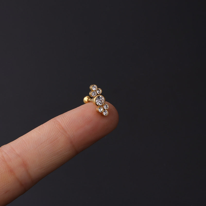 Stainless Steel Ear Bone Nail Popular Piercing Screw Twist Earrings