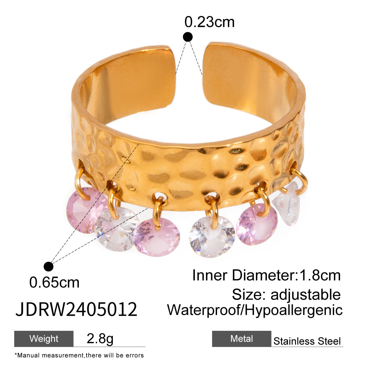 Stainless Steel Irregular Open Pearl Ornament Rings