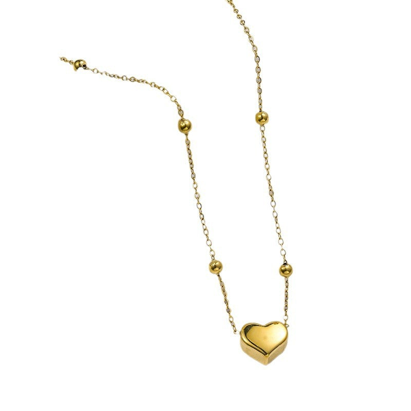 Women's Titanium Steel For Niche Design Golden Necklaces