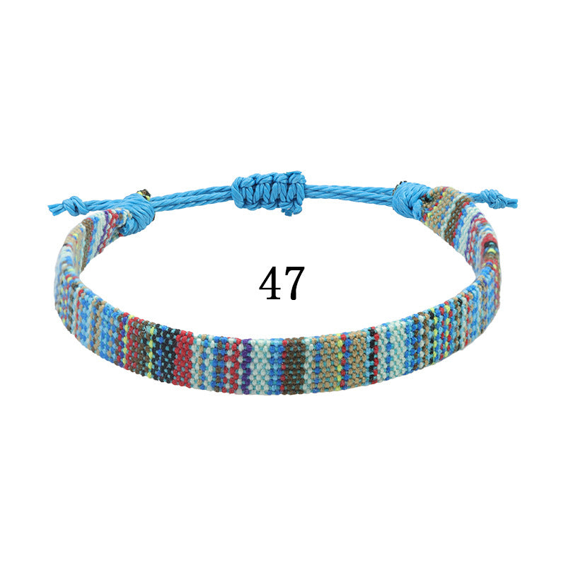 Style Cotton Linen Woven Fabric Carrying Bracelets