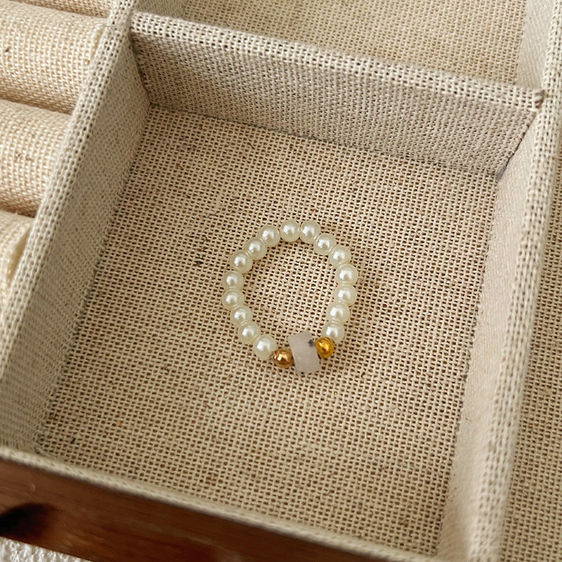 Beads Niche Design Advanced Finger Light Luxury Rings