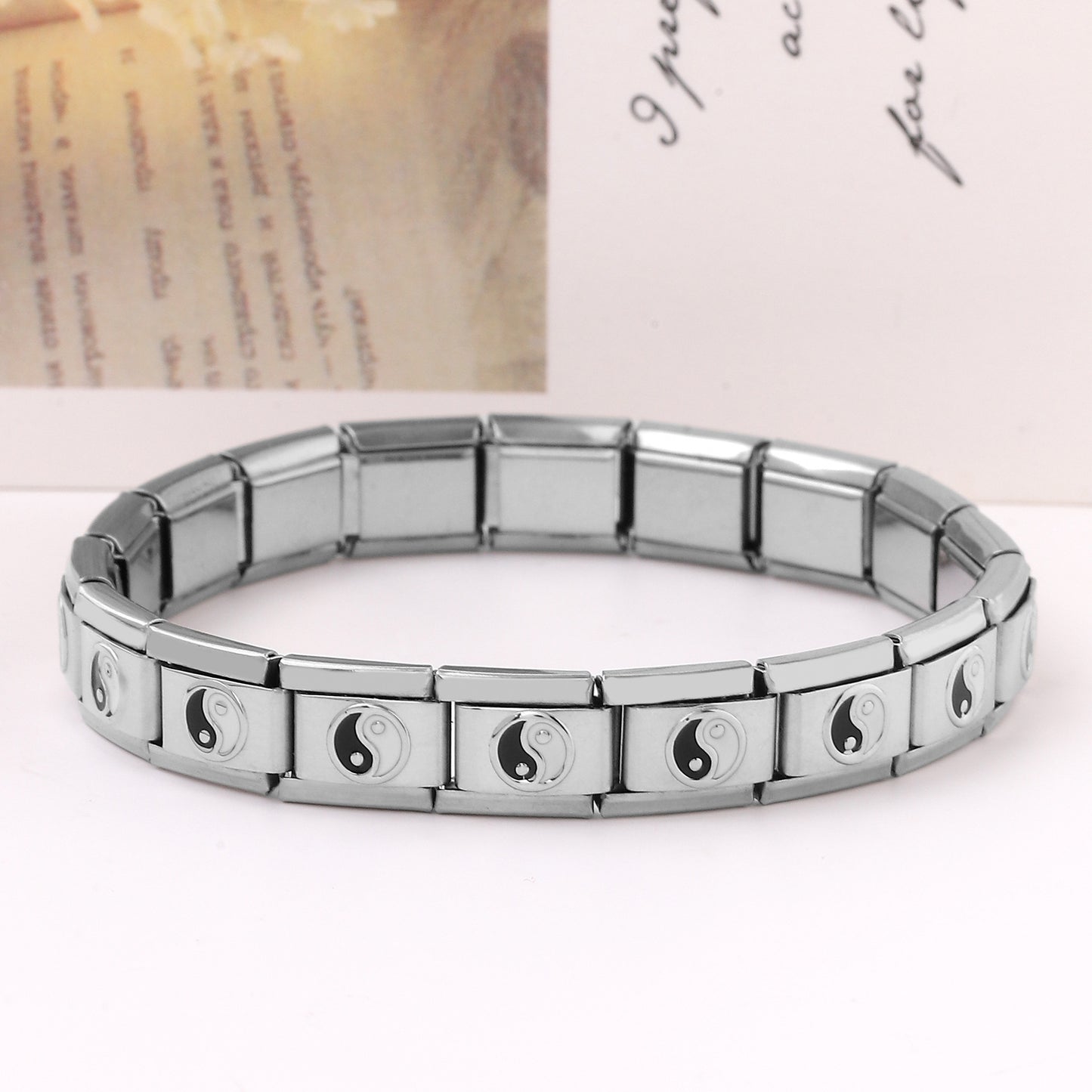 Retro Module Black White Eight Diagrams Three-color Bracelets