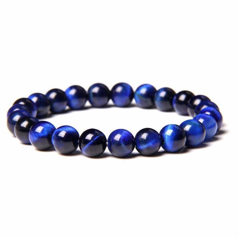 Men's Natural Stone Beads White Turquoise Elastic Bracelets
