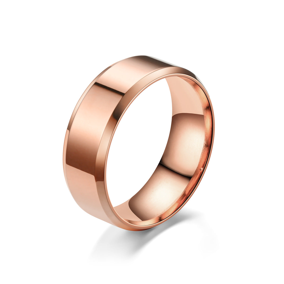 Steel Titanium Ornament Simple Glossy Mirror Rings