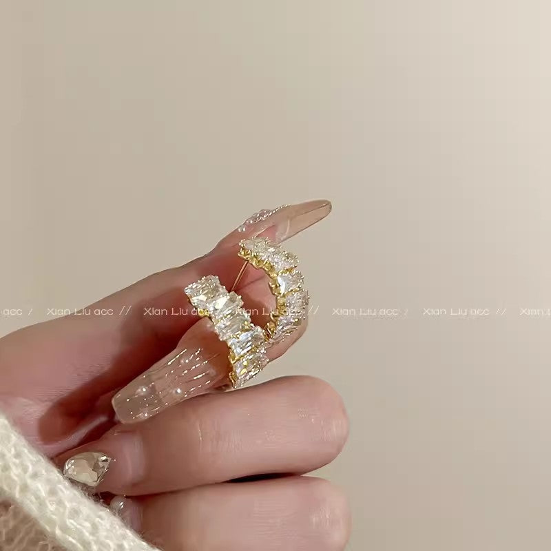 Irregular Shaped French Ear Niche Design Earrings