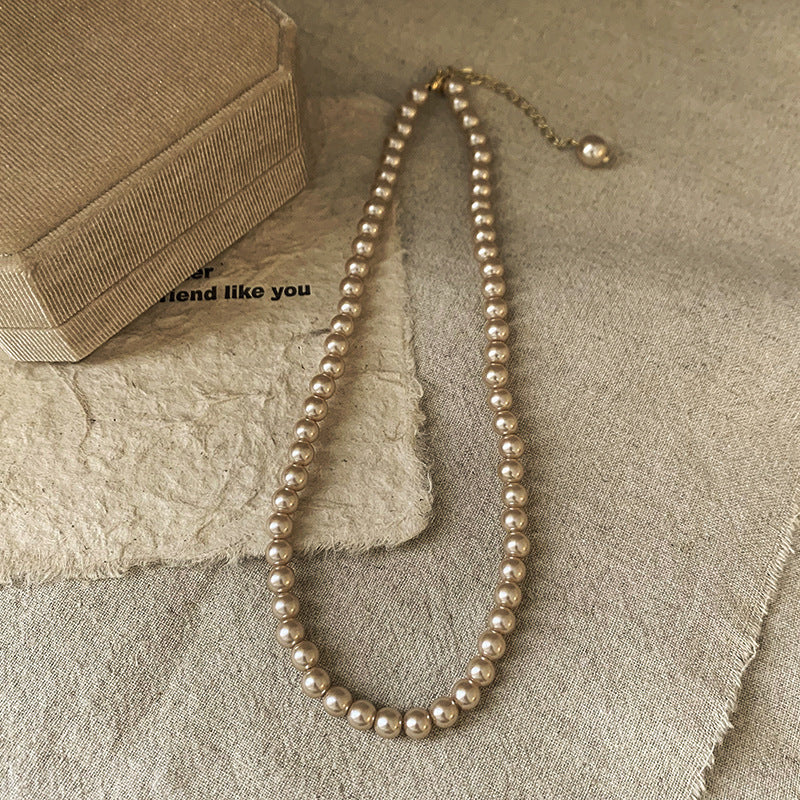 French Style Temperament Geometric Pearl Vintage Fashion High Necklaces