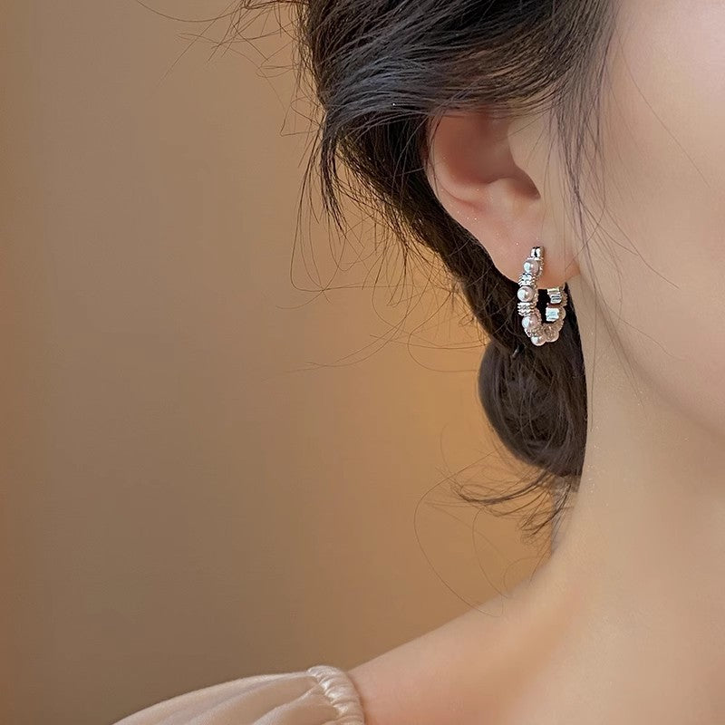 Pearl Fashion Elegance Retro Big Ear High-grade Cold Earrings