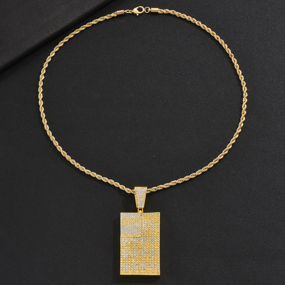 Men's Zircon Cross Design Clavicle Chain Hip Necklaces