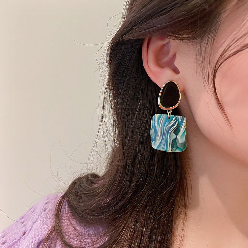 Women's Needle Simple Plaid Geometric Fashion High-grade Earrings