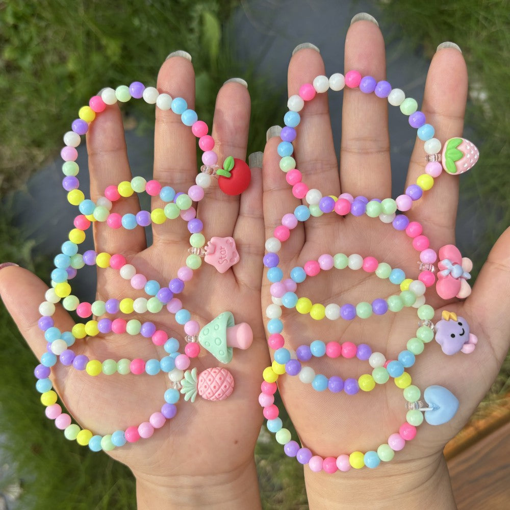 Children's Cute Colorful Acrylic Beads Plastic Stringed Bracelets