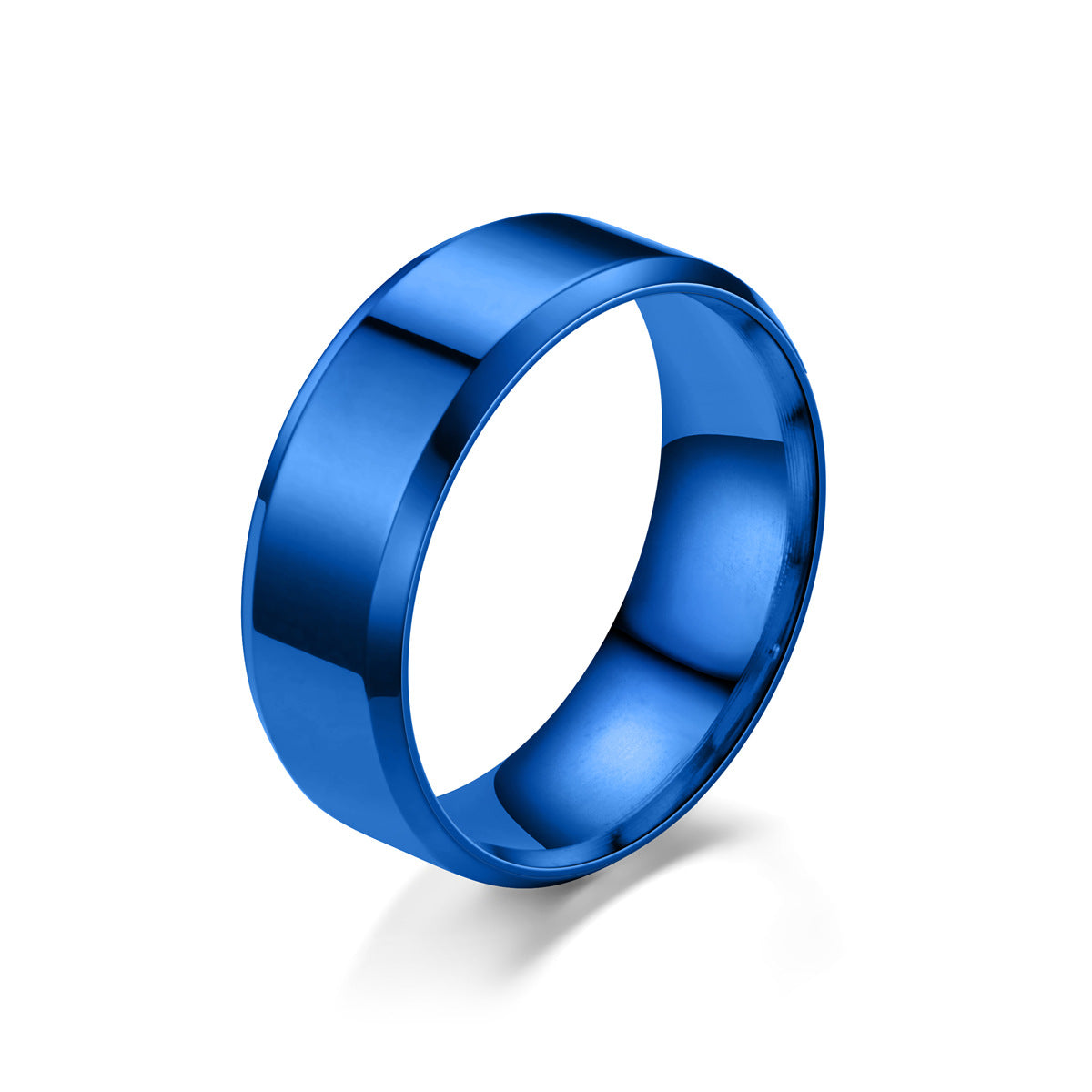 Steel Titanium Ornament Simple Glossy Mirror Rings