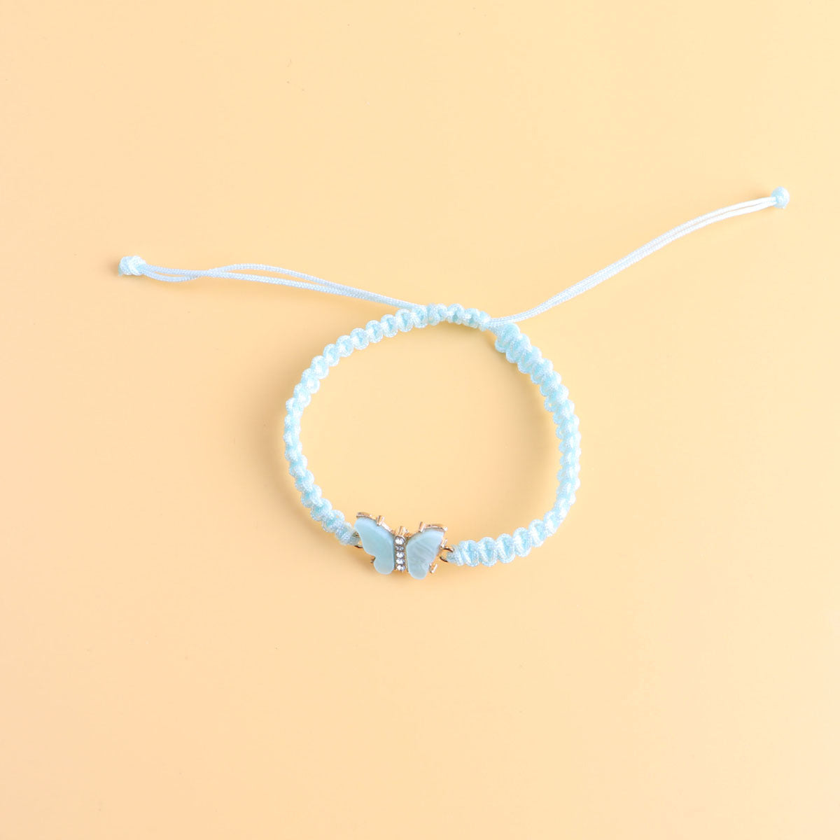 Black White Butterfly Flat Knot Hand-woven Bracelets