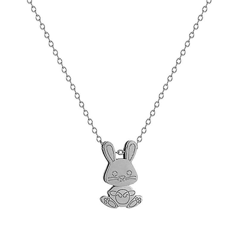 Women's Movable Bunny Titanium Steel Zodiac Jewelry Necklaces