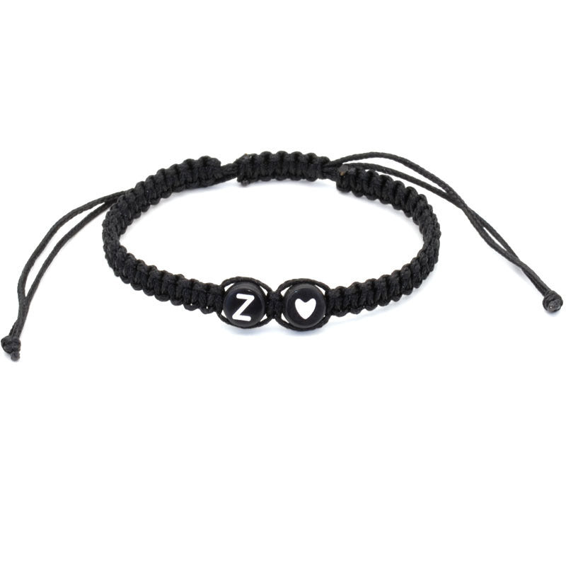 English Letters Love Heart Woven Friendship Bracelets