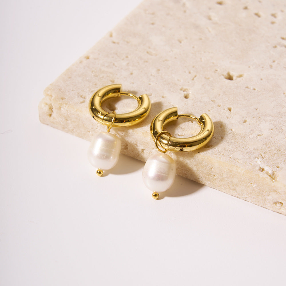French Natural Pearl Light Luxury High-grade Earrings