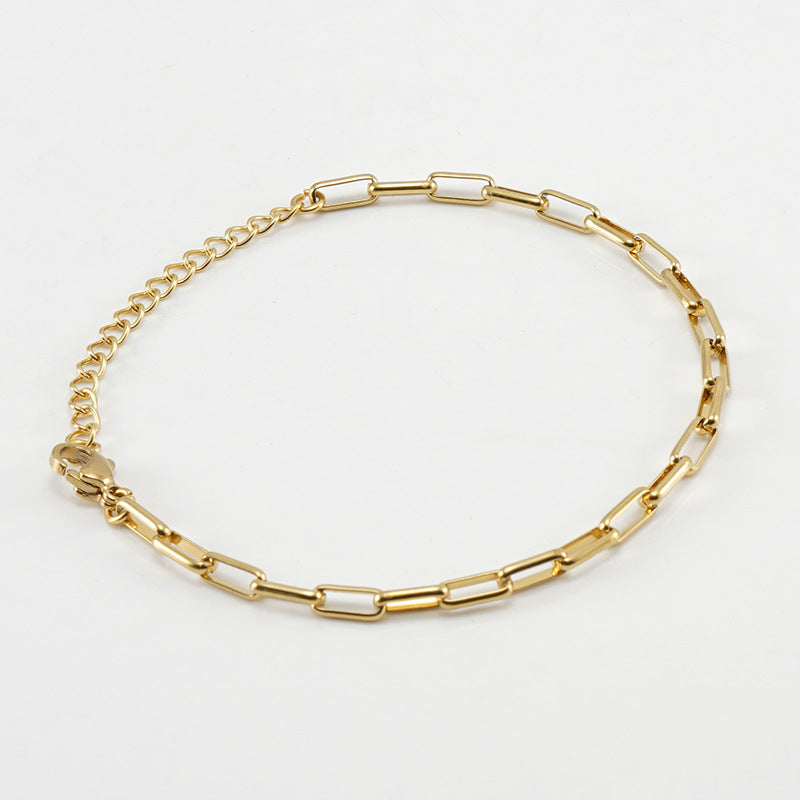 Women's Regular Bare Chain Titanium Steel Gold Necklaces