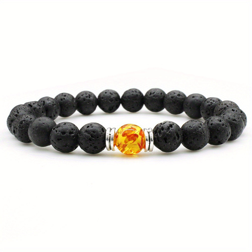 Women's & Men's Volcanic Rock Yoga Wheel Handmade Bracelets
