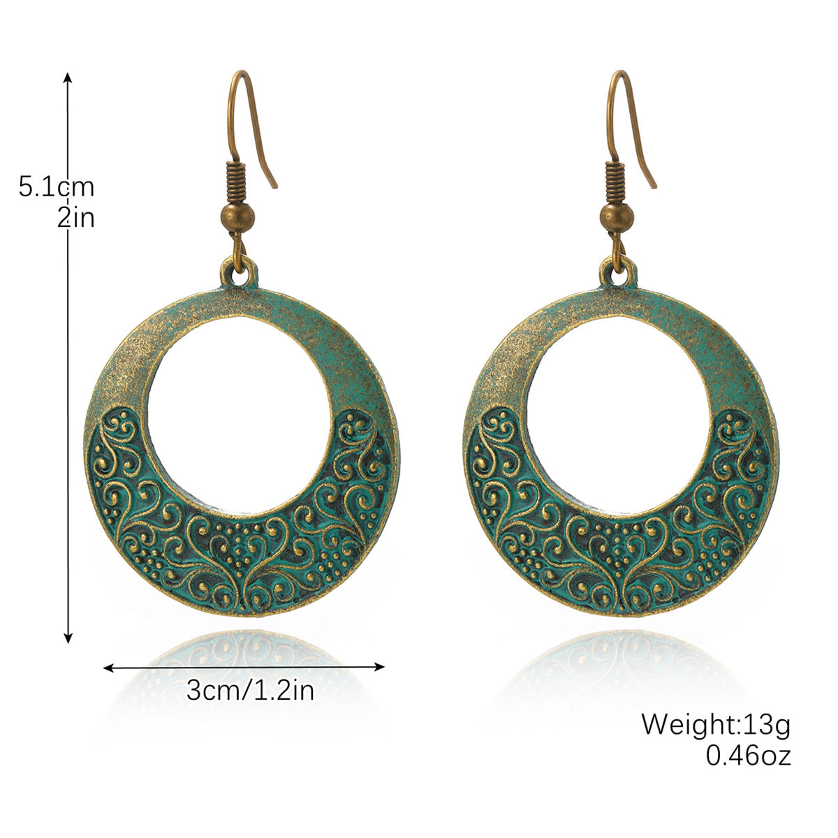 Ethnic Style Turquoise Suit Bohemian Vintage Rings