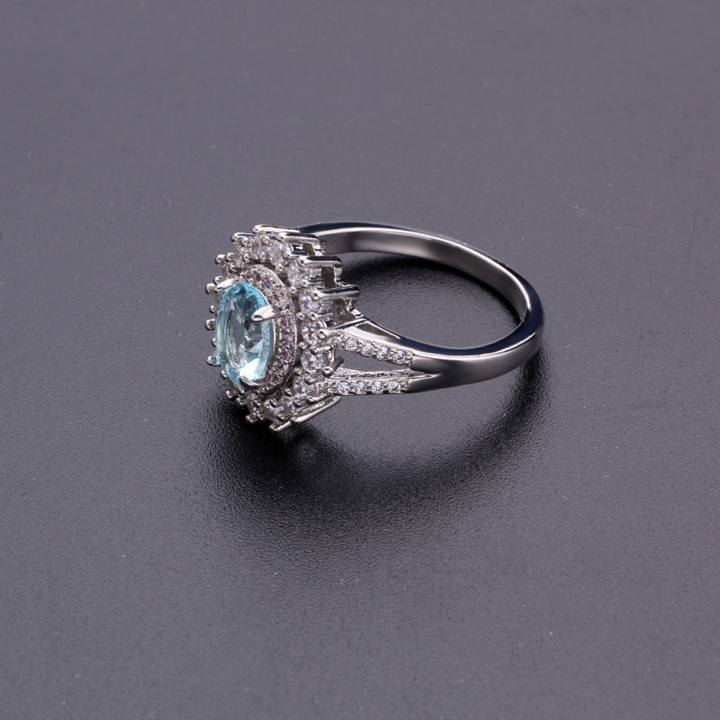 Women's Blue Crystal Fashion Topaz Gemstone Rings
