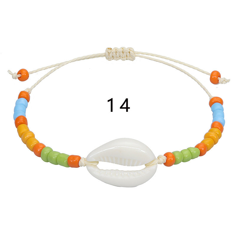 Acrylic Shell Color Bead Woven Bohemian Bracelets