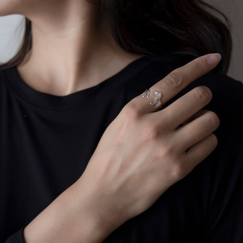 Women's & Men's Simple Long Body Dog Fashion Unique Design Rings