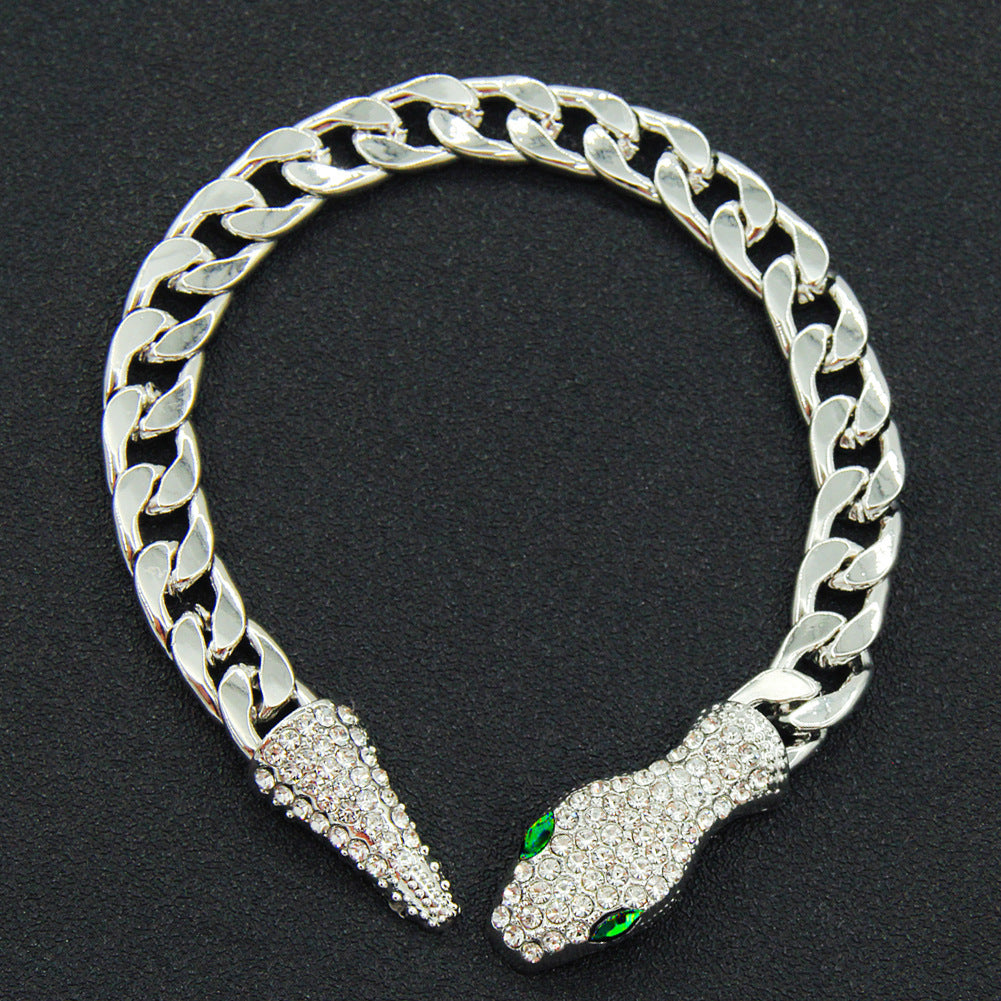 Creative Diamond Snake Head Magnet Brace Lace Personality Fashion Bracelets