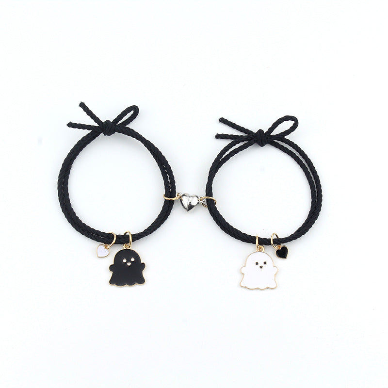 Love Heart Magnetic Couple Girlfriends Pair Of Suction Small Bracelets