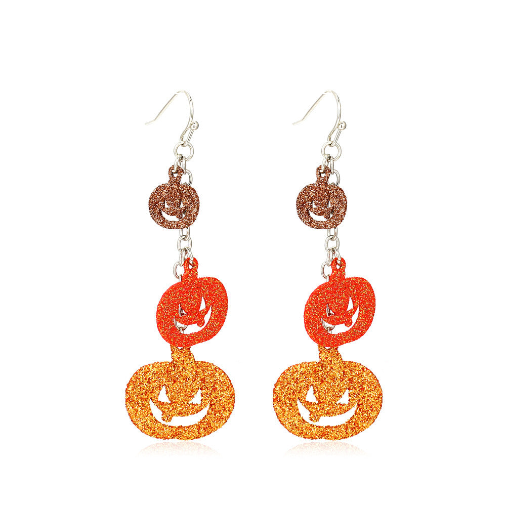 Alloy Funny Fun Ghost Pumpkin Spider Earrings