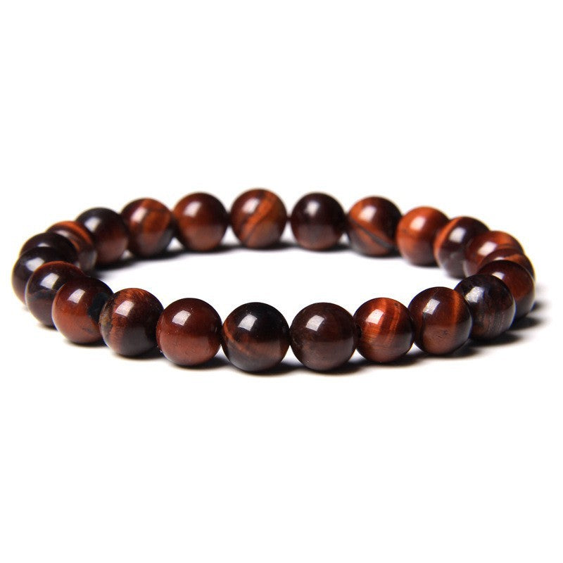Men's Natural Stone Beads White Turquoise Elastic Bracelets